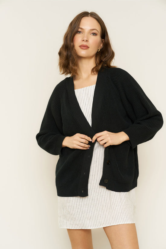 Chloe Cardigan in Black - Whimsy & Row